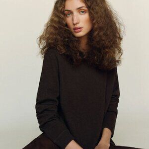 Reformation Cashmere Boyfriend Sweater in Mole (XS)